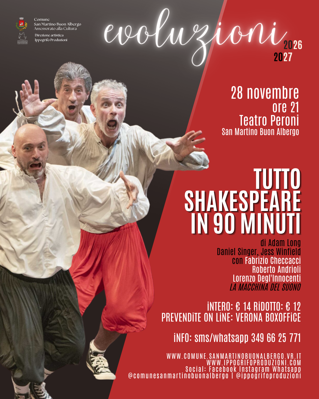 Locandina spettacolo stagione teatrale Evoluzioni a San Martino Buon Albergo